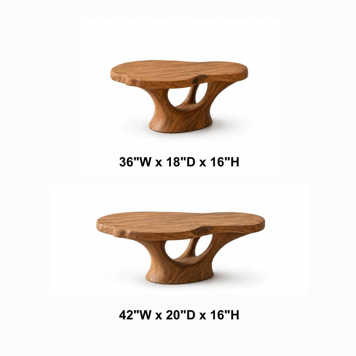 Lyra Kidney Solid Wood Coffee Table For Living Room