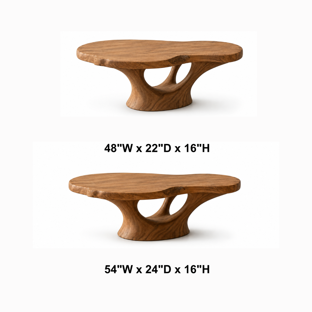 Lyra Kidney Solid Wood Coffee Table For Living Room