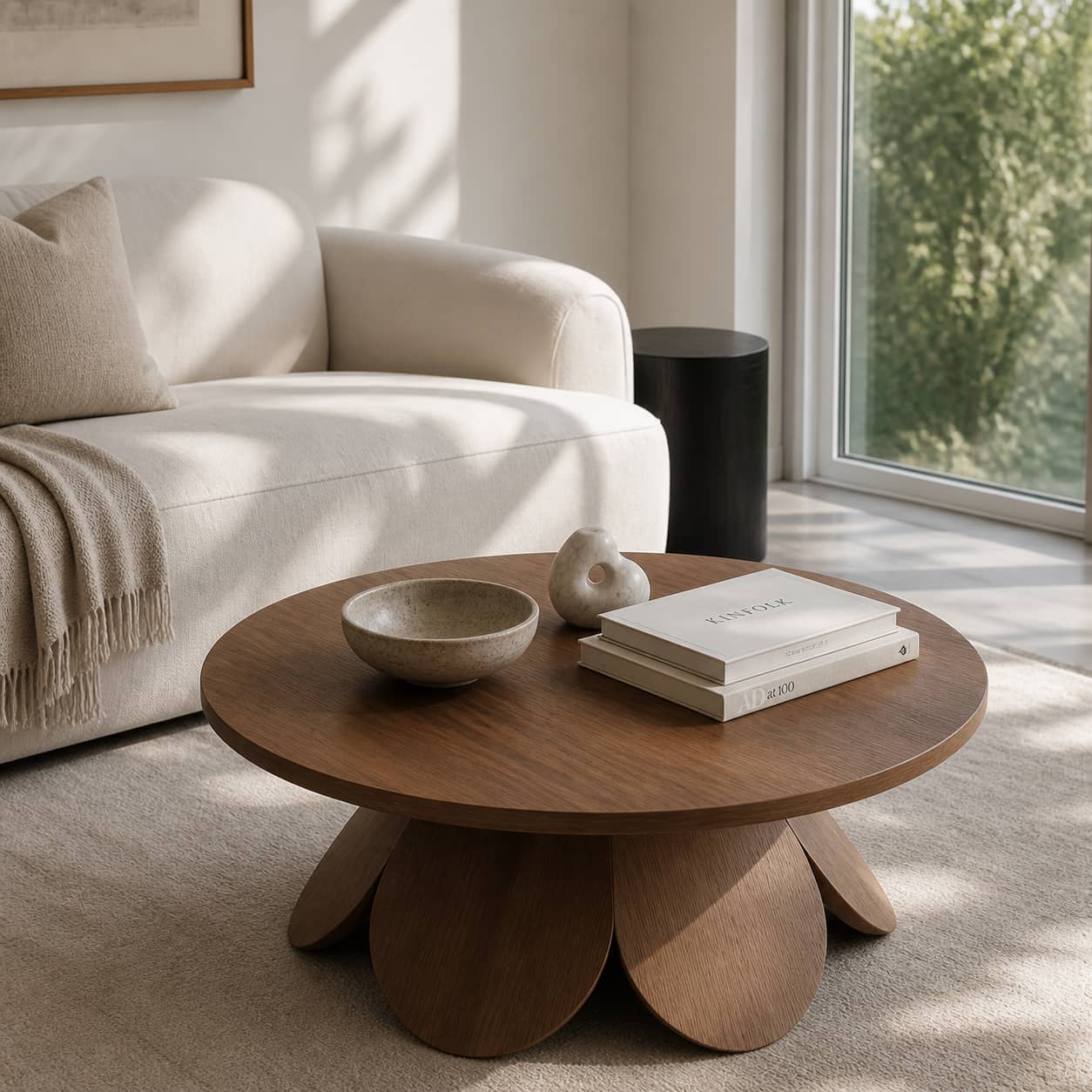 Mael Aesthetic Solid Wood Coffee Table For Living Room