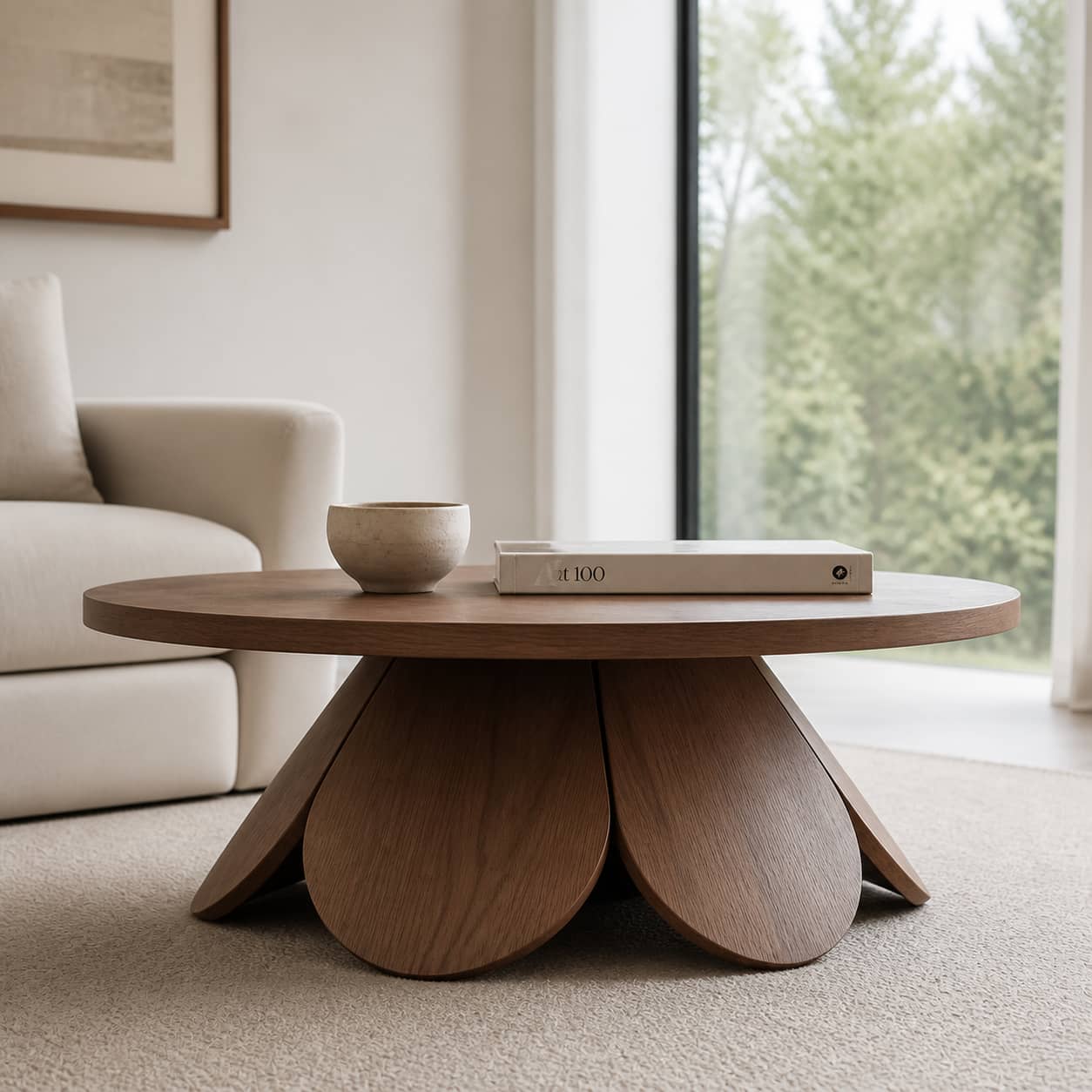 Mael Aesthetic Solid Wood Coffee Table For Living Room