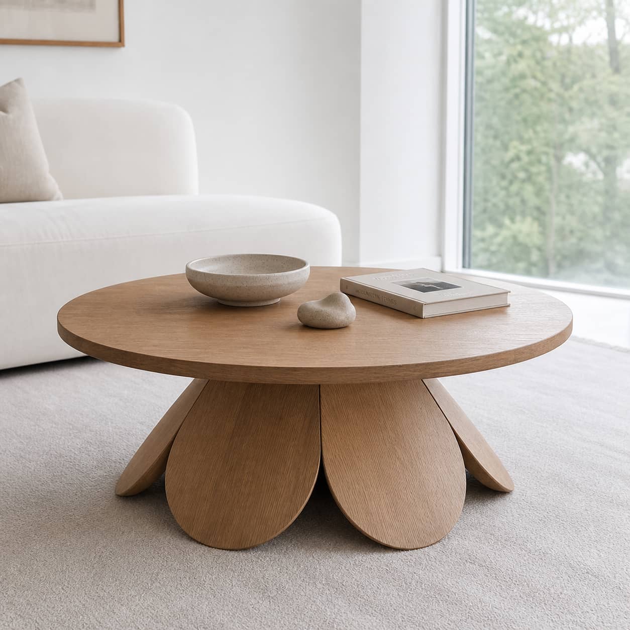 Mael Aesthetic Solid Wood Coffee Table For Living Room