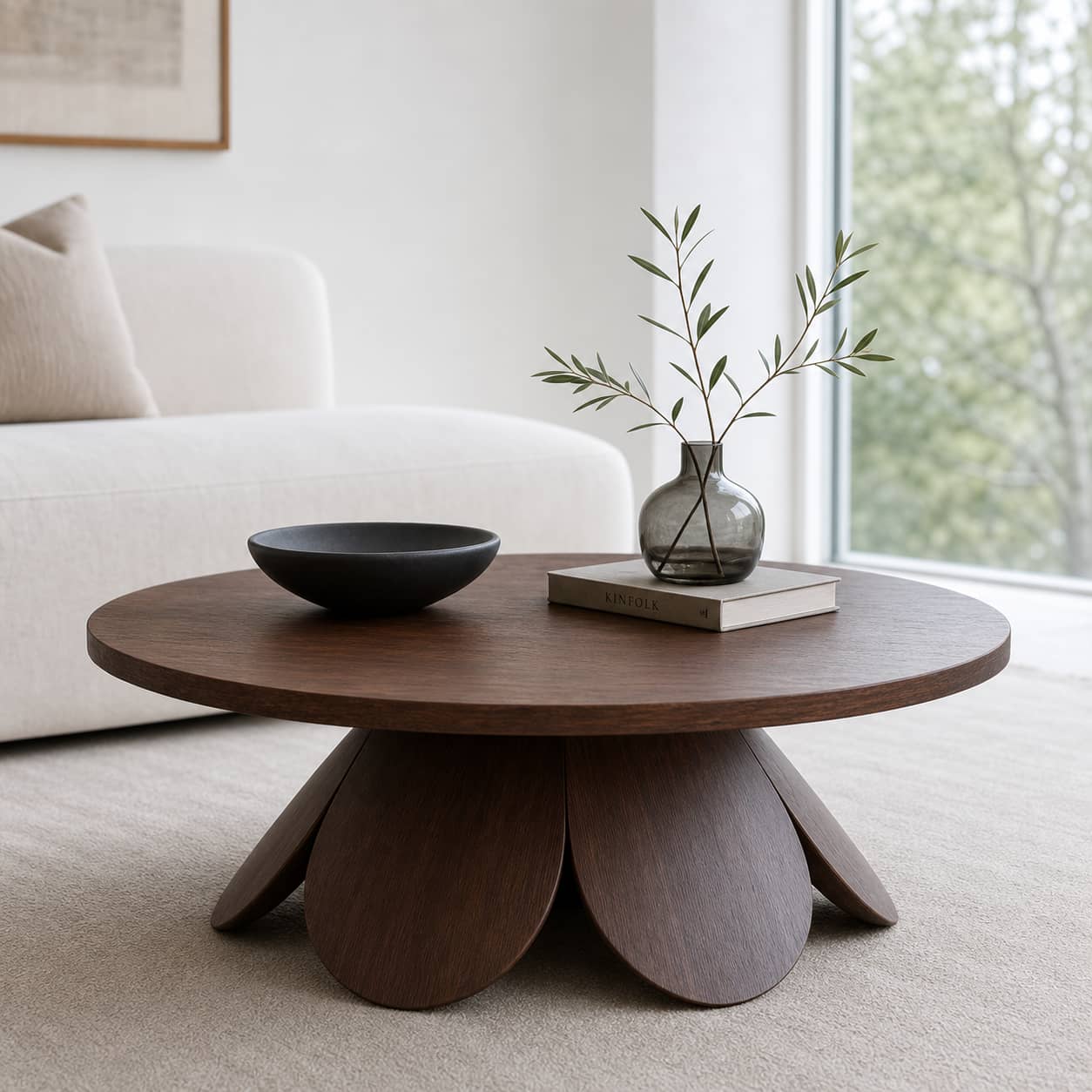 Mael Aesthetic Solid Wood Coffee Table For Living Room