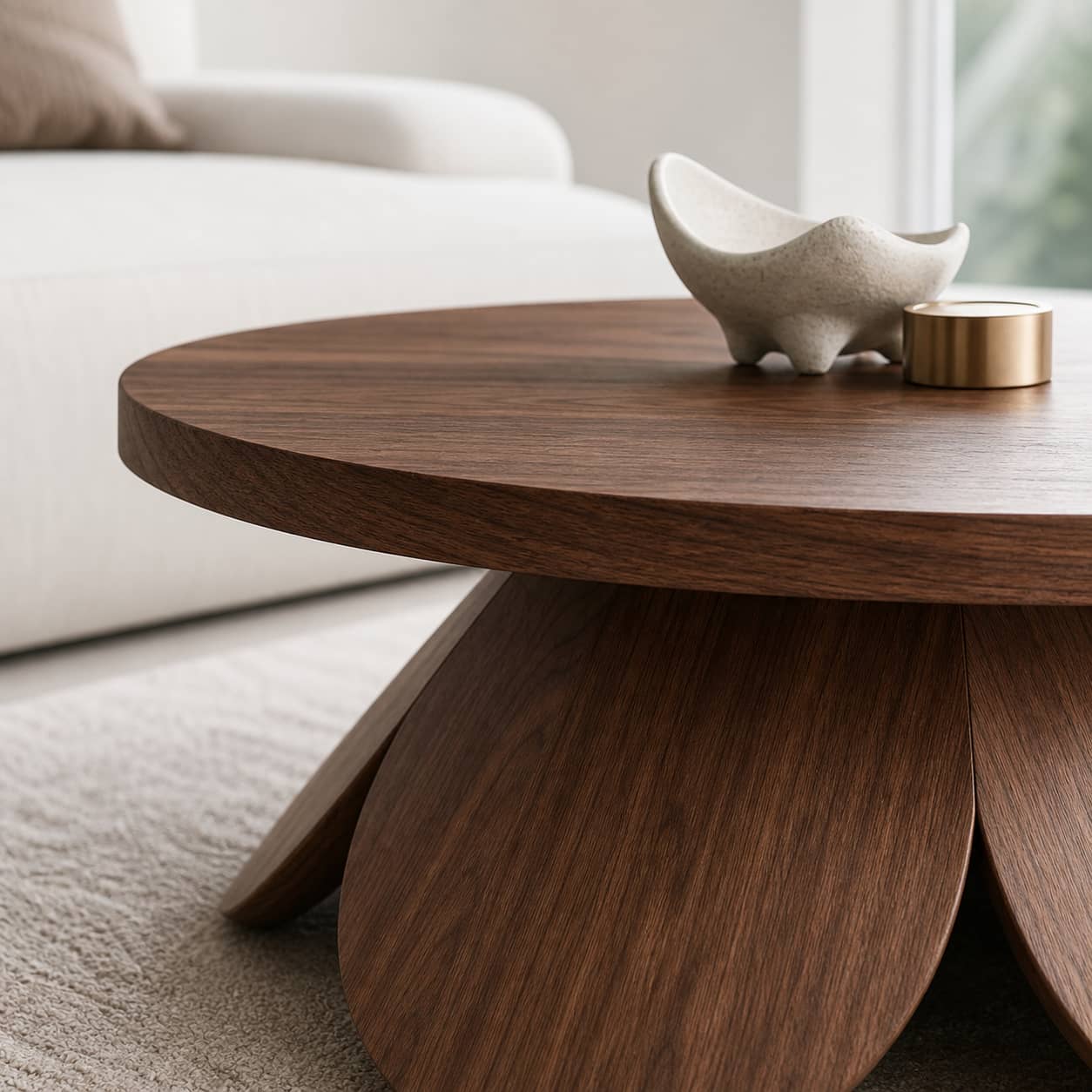 Mael Aesthetic Solid Wood Coffee Table For Living Room