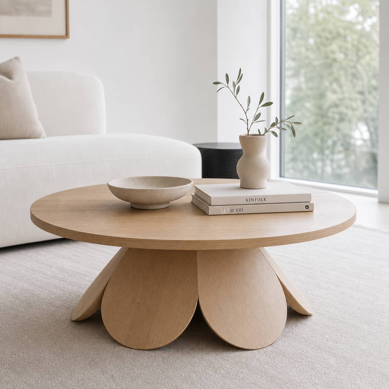 Mael Aesthetic Solid Wood Coffee Table For Living Room