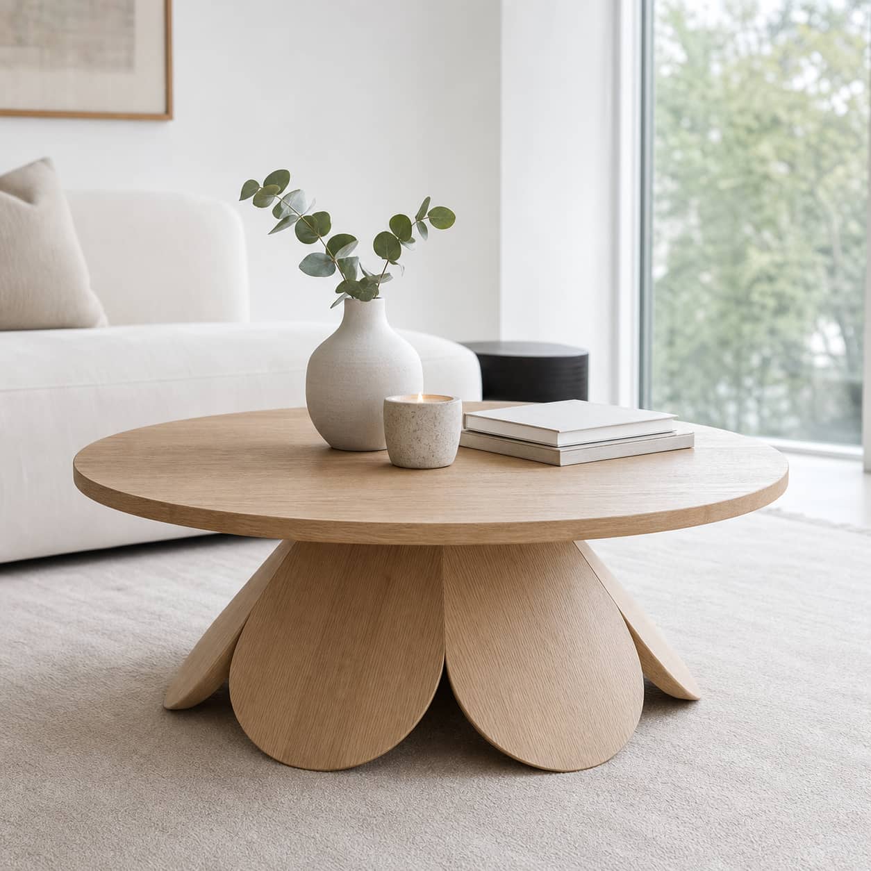 Mael Aesthetic Solid Wood Coffee Table For Living Room
