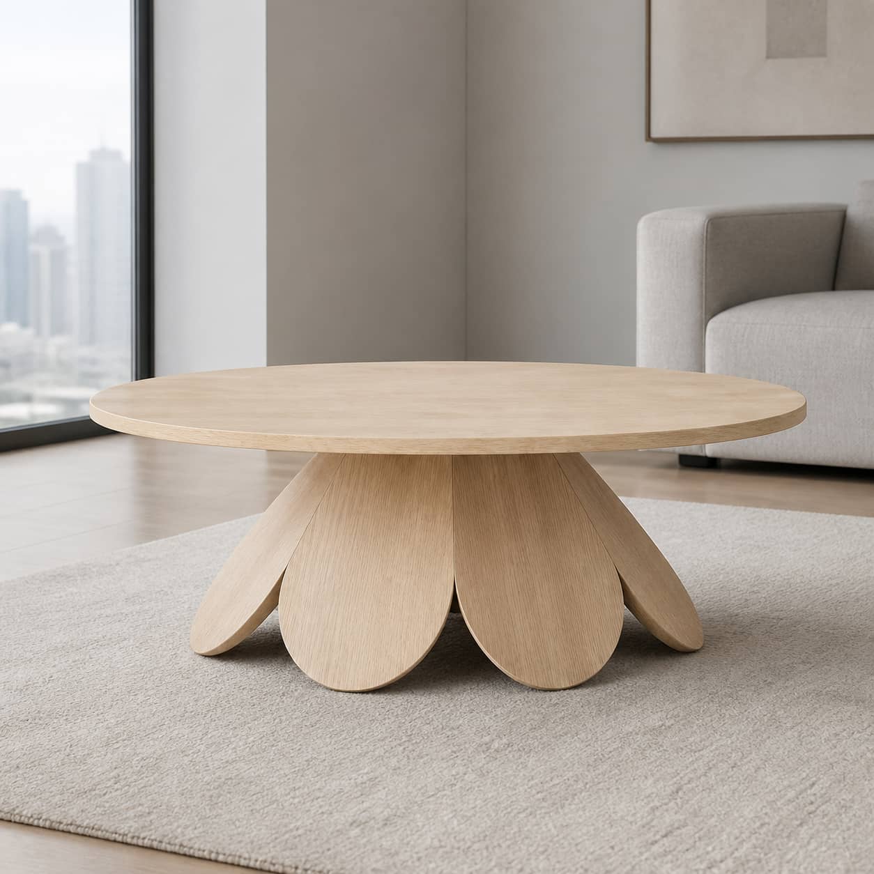 Mael Aesthetic Solid Wood Coffee Table For Living Room