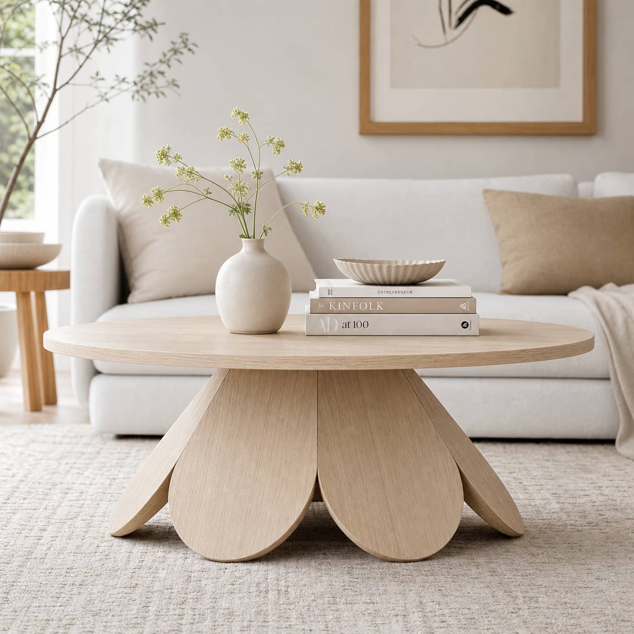 Mael Aesthetic Solid Wood Coffee Table For Living Room