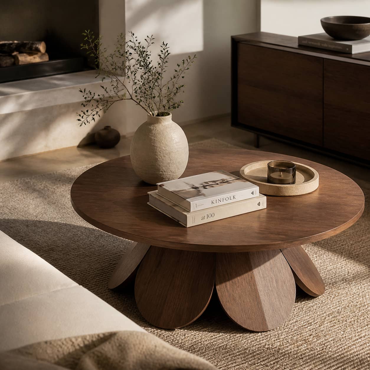 Mael Aesthetic Solid Wood Coffee Table For Living Room