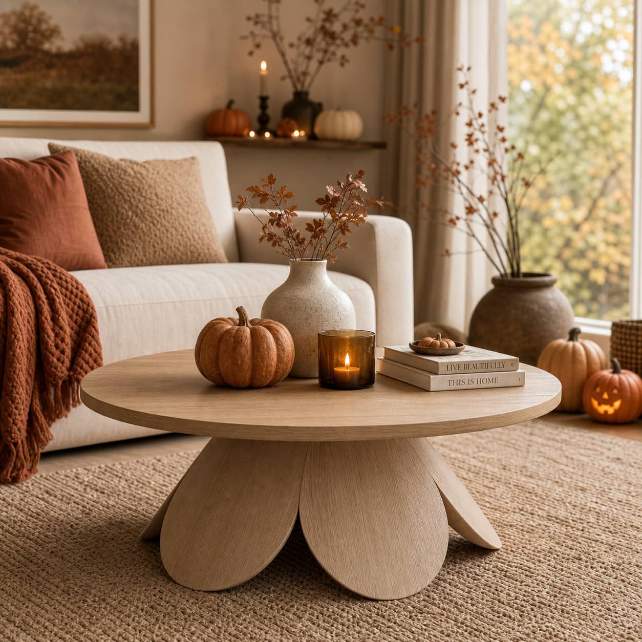 Mael Aesthetic Solid Wood Coffee Table For Living Room