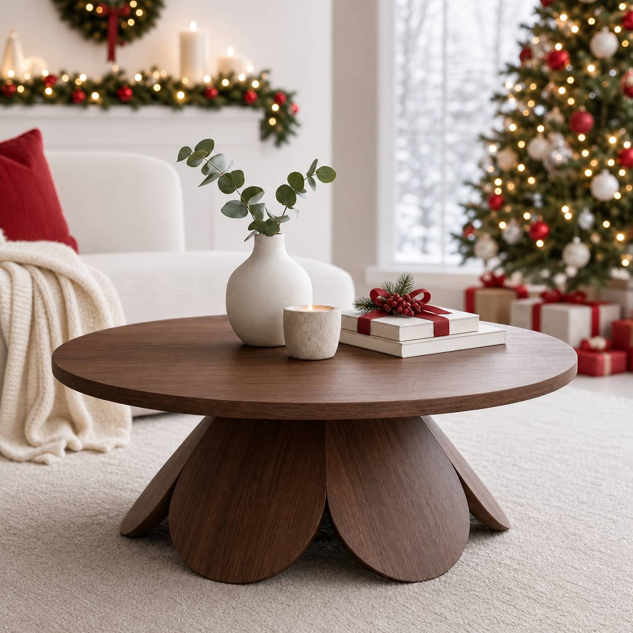 Mael Aesthetic Solid Wood Coffee Table For Living Room