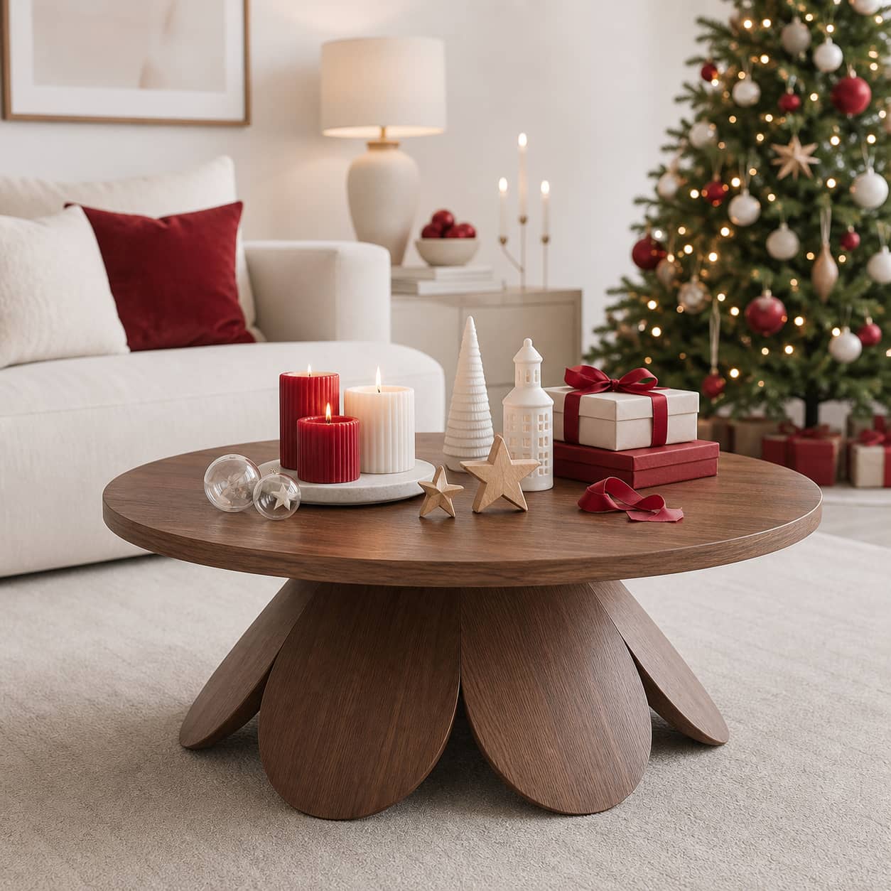 Mael Aesthetic Solid Wood Coffee Table For Living Room
