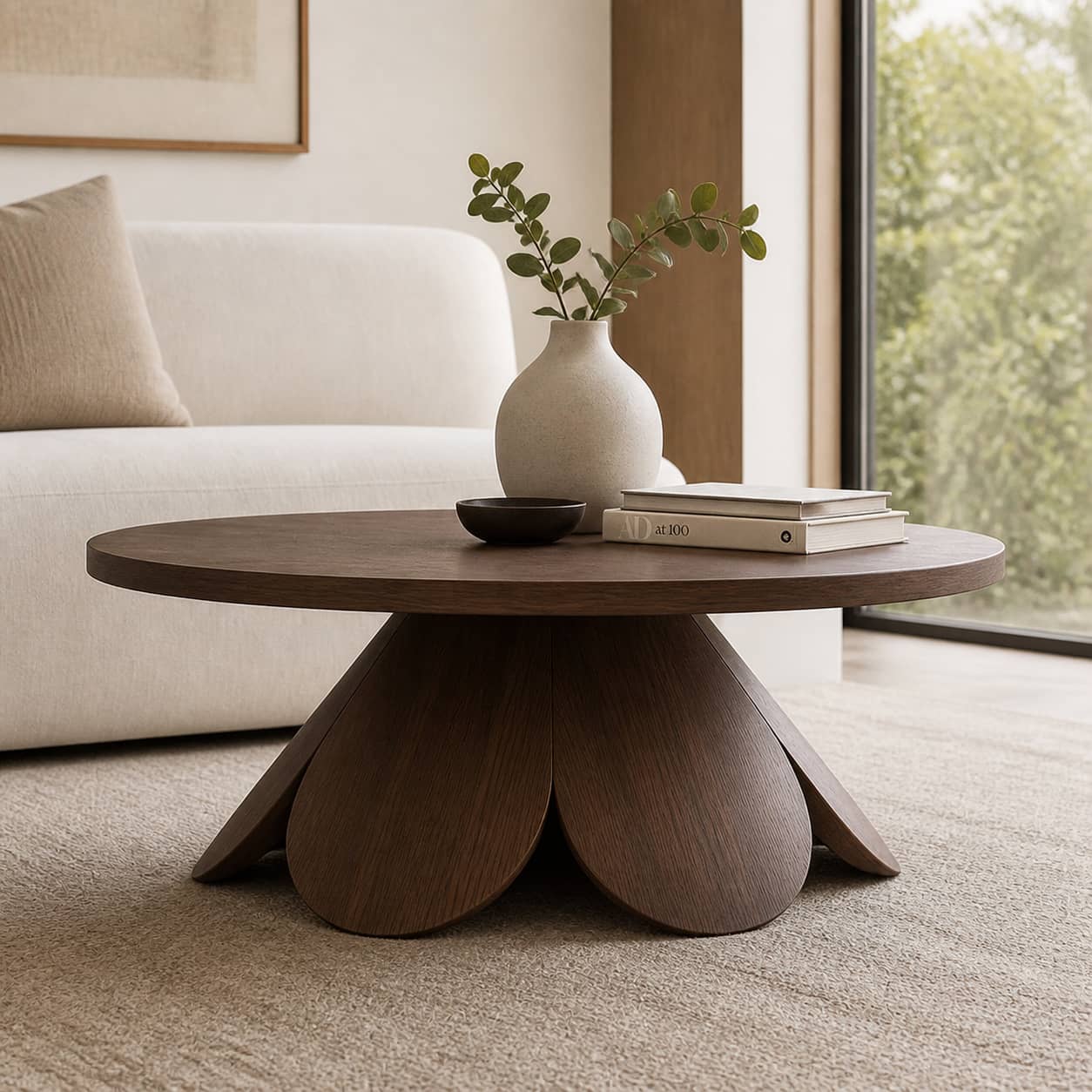 Mael Aesthetic Solid Wood Coffee Table For Living Room
