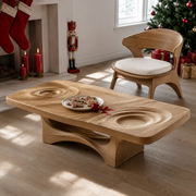 Mizu Ripple Solid Wood Coffee Table For Living Room