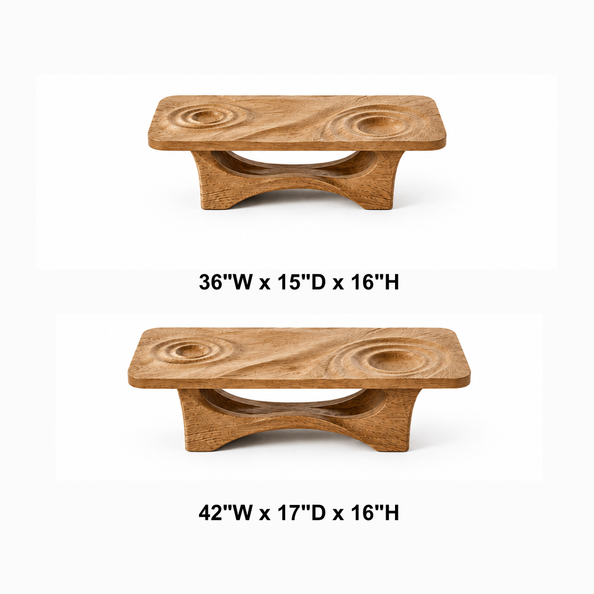 Mizu Ripple Solid Wood Coffee Table For Living Room