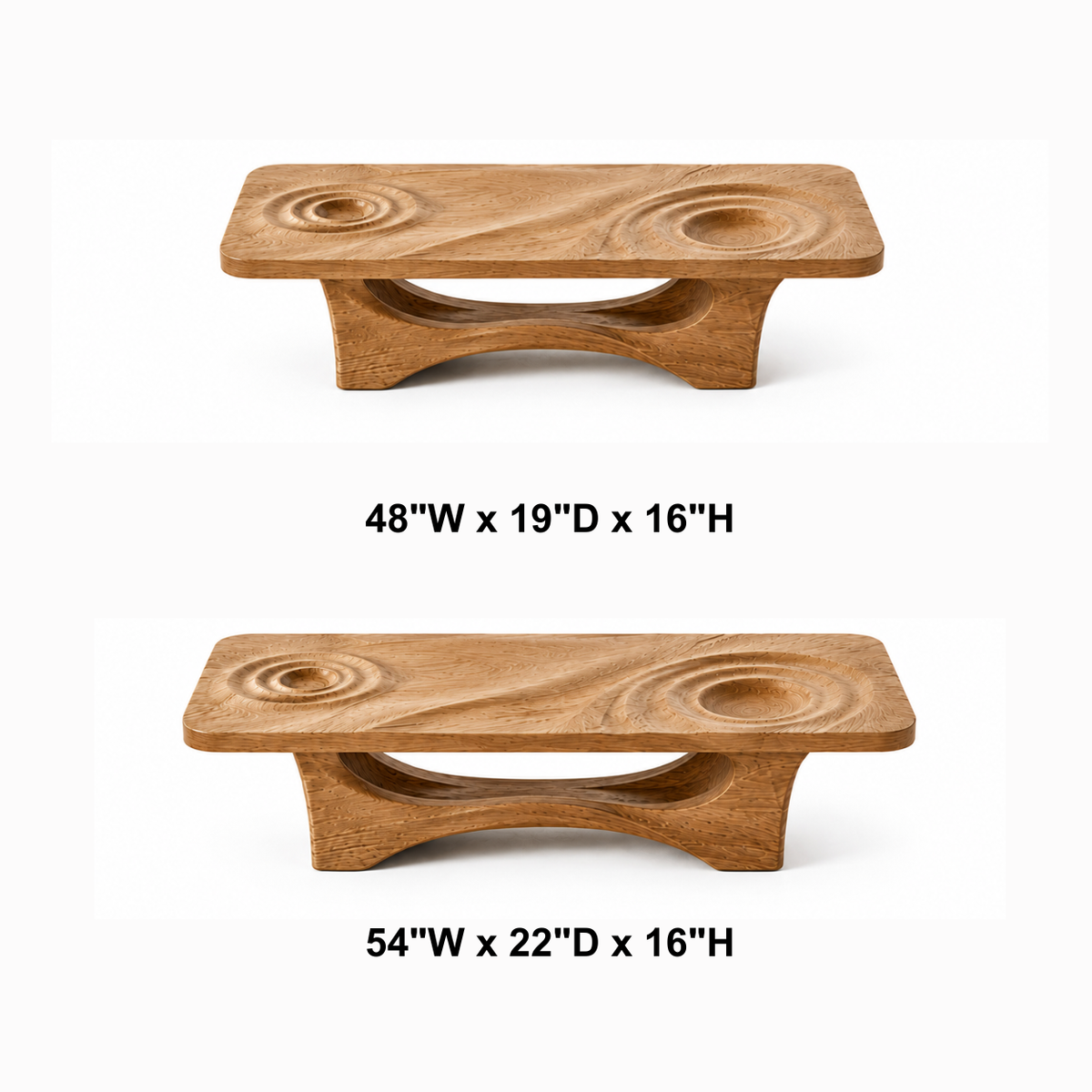 Mizu Ripple Solid Wood Coffee Table For Living Room