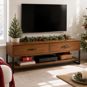Sheldon Solid Wood TV Console With Drawers For Living Room