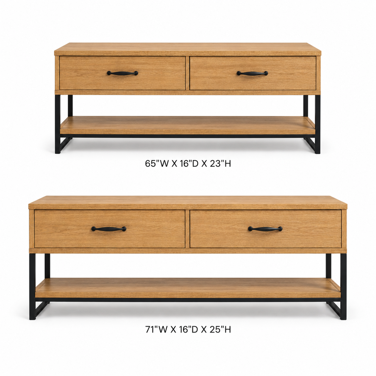 Sheldon Solid Wood TV Console With Drawers For Living Room