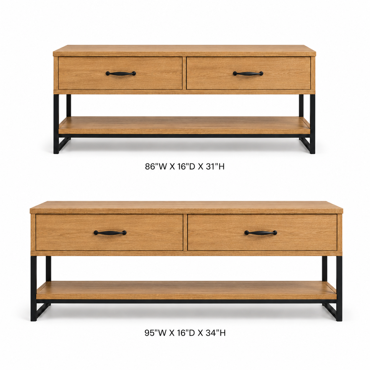 Sheldon Solid Wood TV Console With Drawers For Living Room