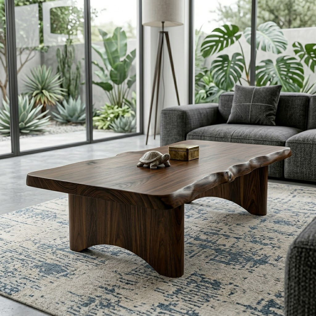 Ondule Slab Live Edge Solid Wood Coffee Table
