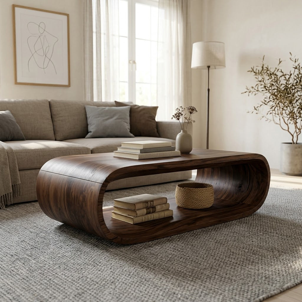 Orbital Continuous Loop Solid Wood Coffee Table
