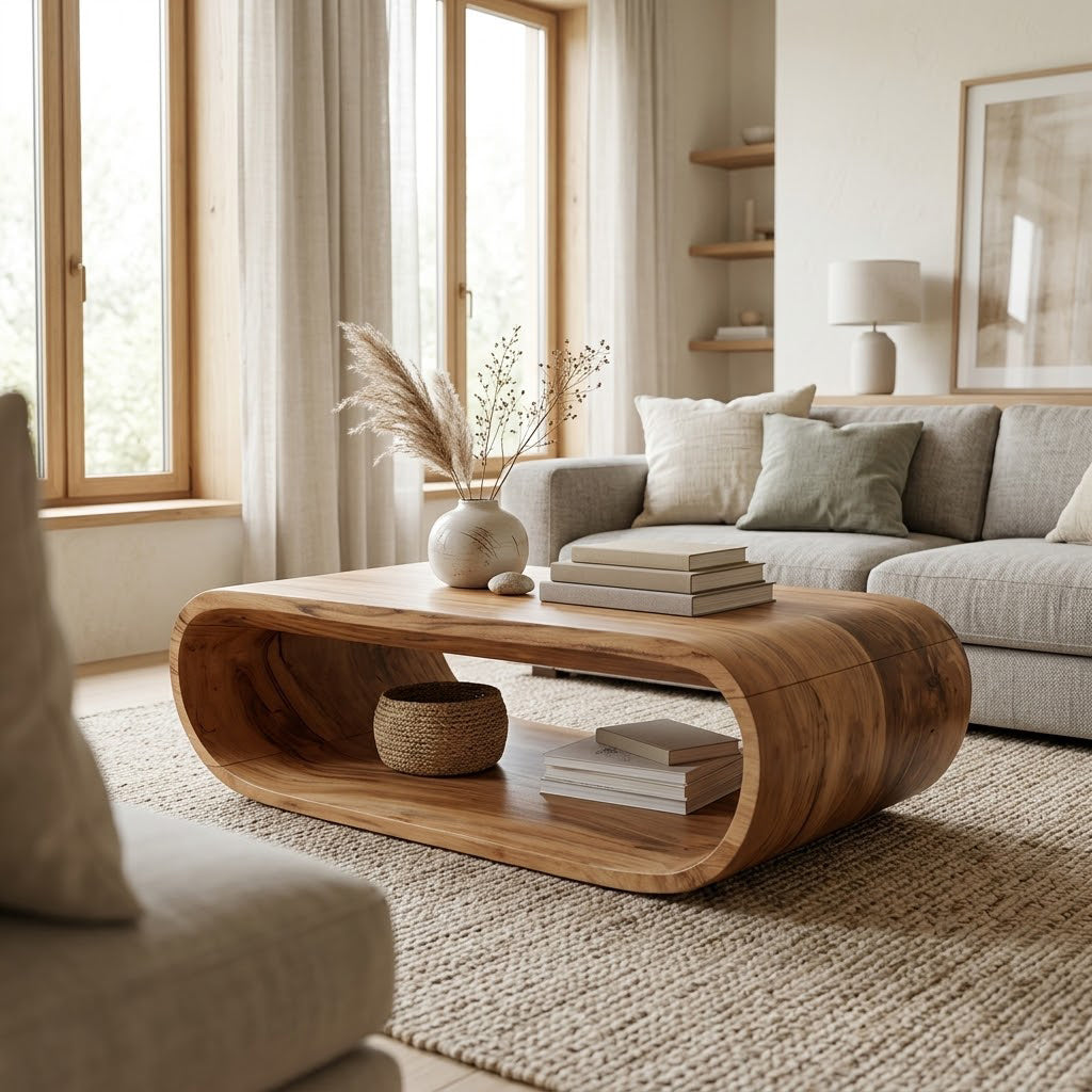 Orbital Continuous Loop Solid Wood Coffee Table