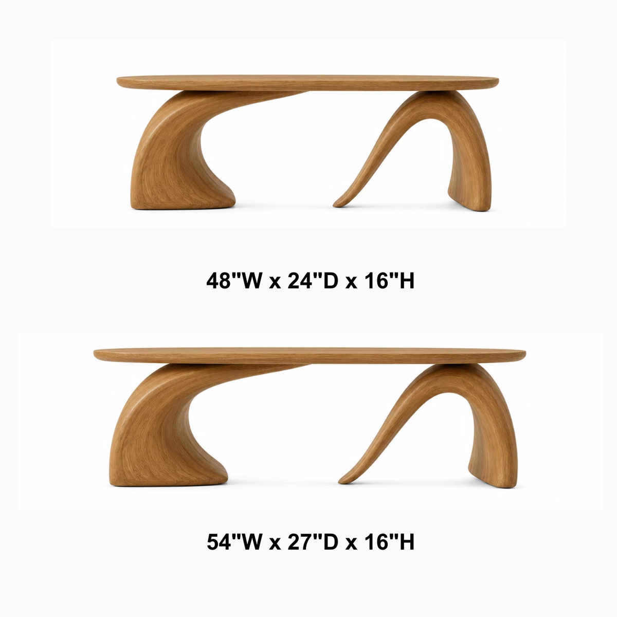 Orvado Organic Solid Wood Coffee Table With Shelf For Living Room