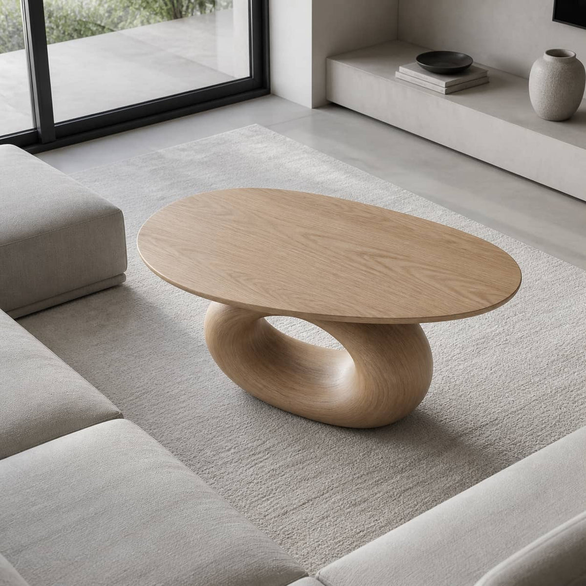 Oswald Freeform Solid Wood Coffee Table For Living Room
