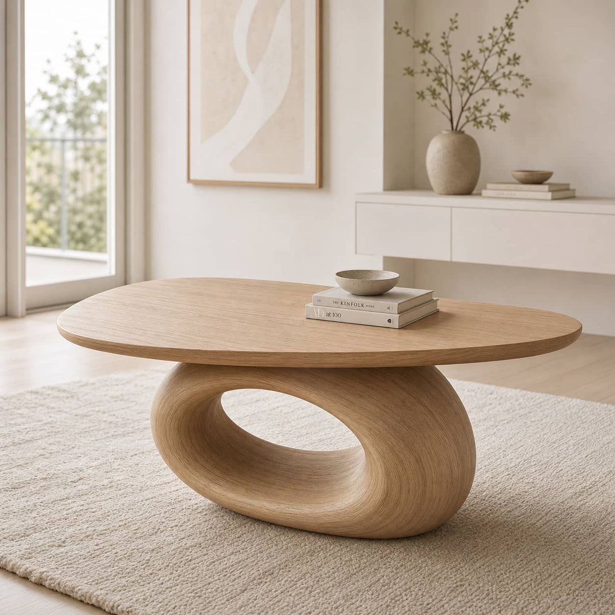 Oswald Freeform Solid Wood Coffee Table For Living Room