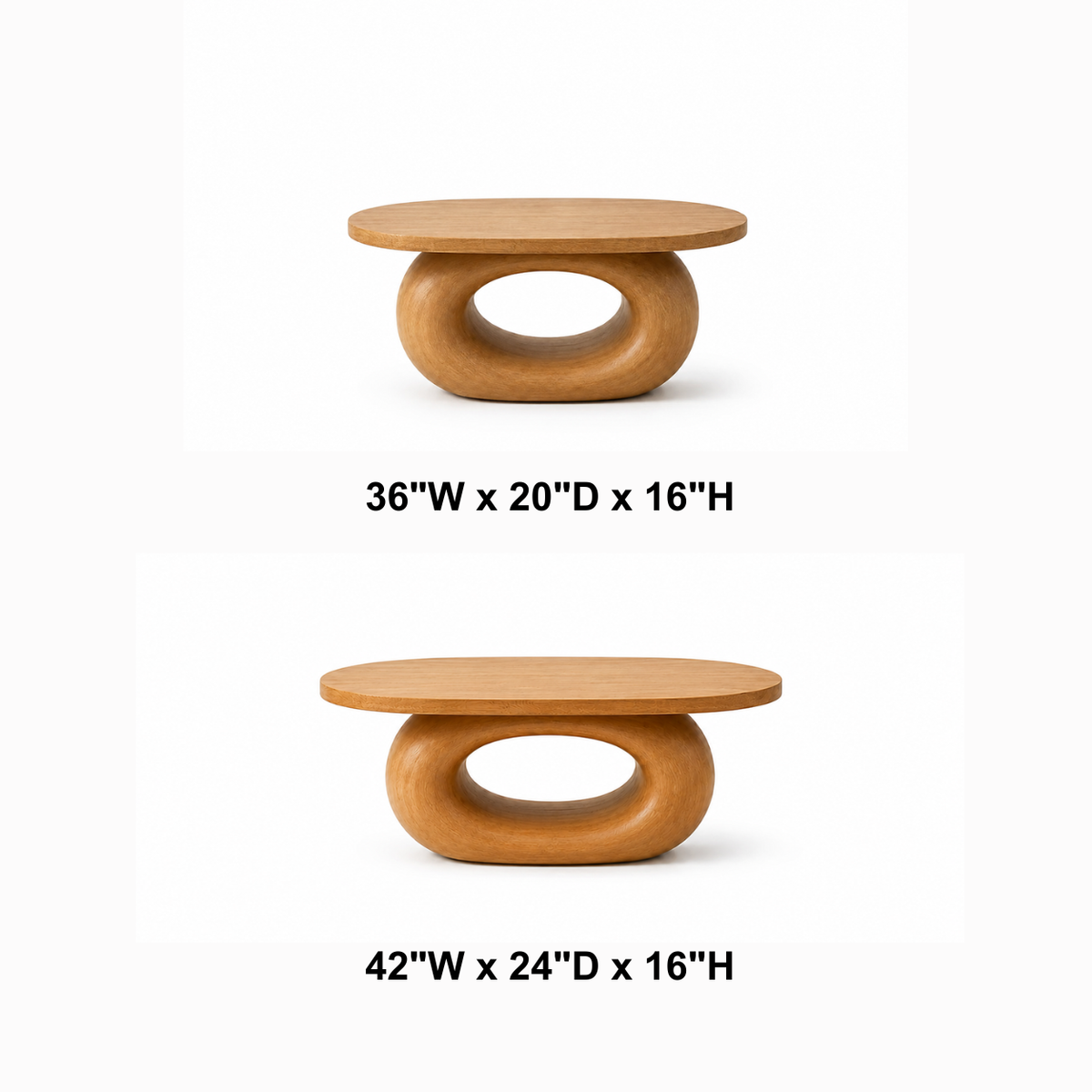 Oswald Freeform Solid Wood Coffee Table For Living Room