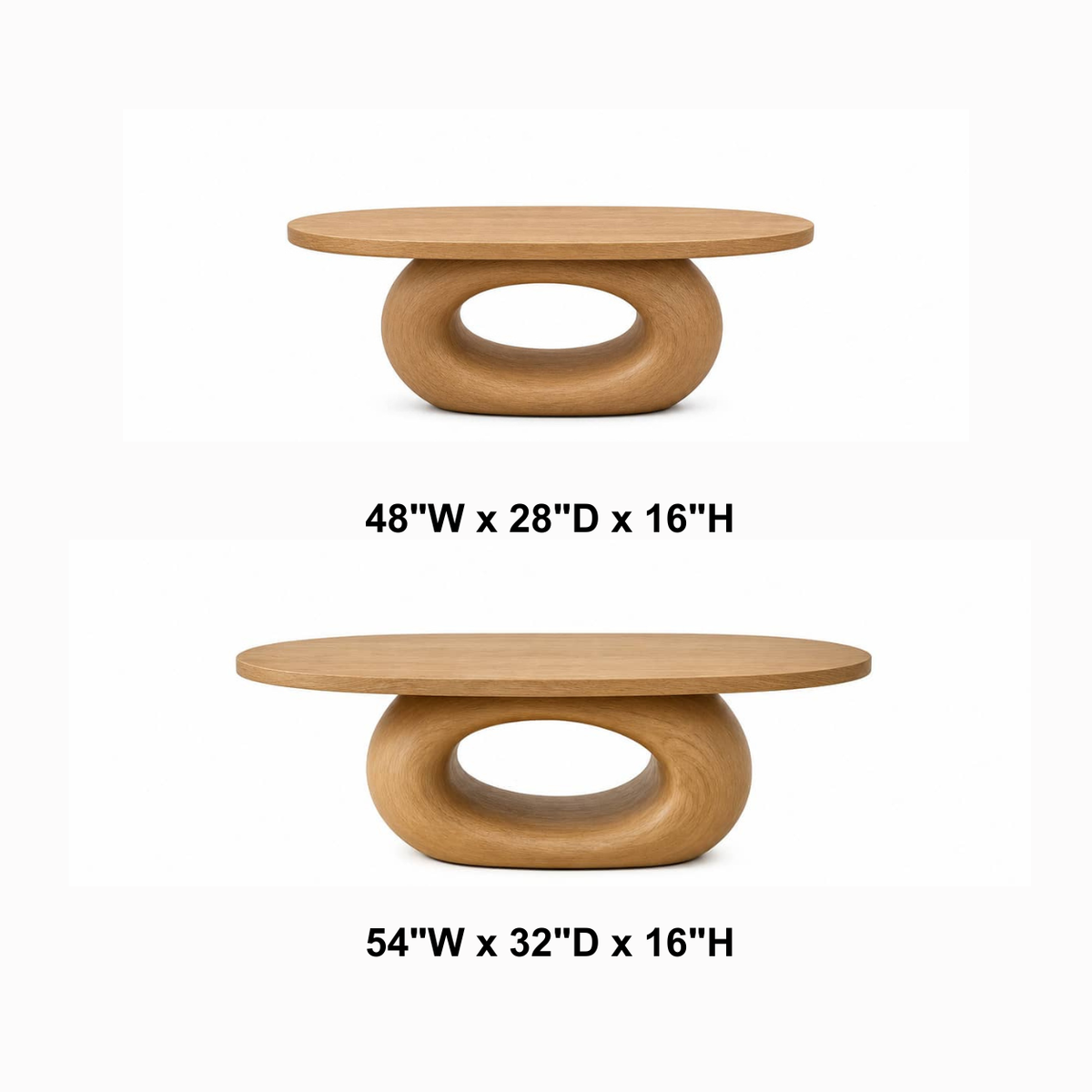 Oswald Freeform Solid Wood Coffee Table For Living Room