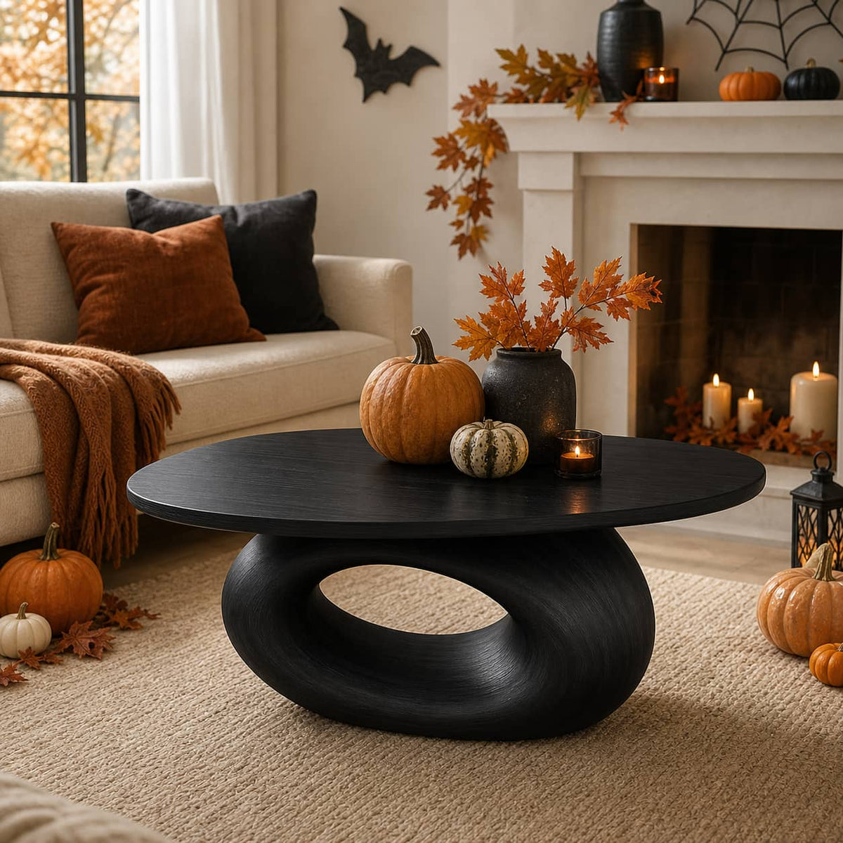 Oswald Freeform Solid Wood Coffee Table For Living Room