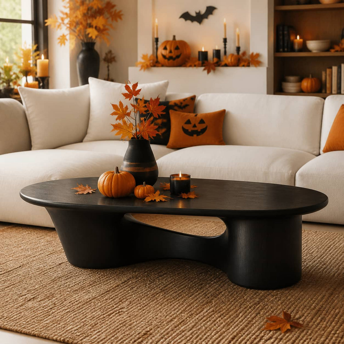 Quentin Bridge-Base Solid Wood Coffee Table For Living Room