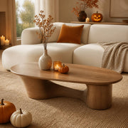 Quentin Bridge-Base Solid Wood Coffee Table For Living Room