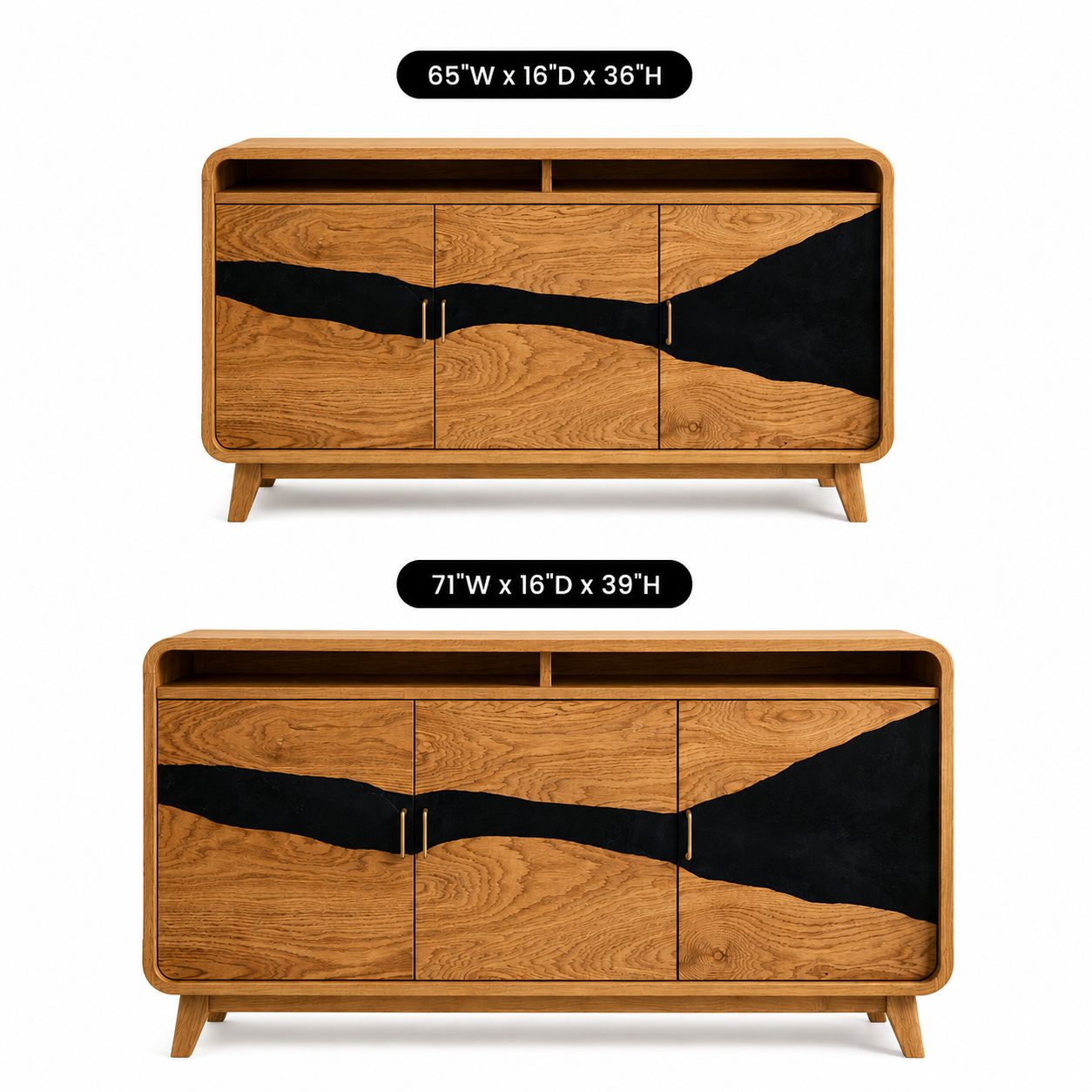 Silvane Live Edge Solid Wood Sideboard Console For Living Room