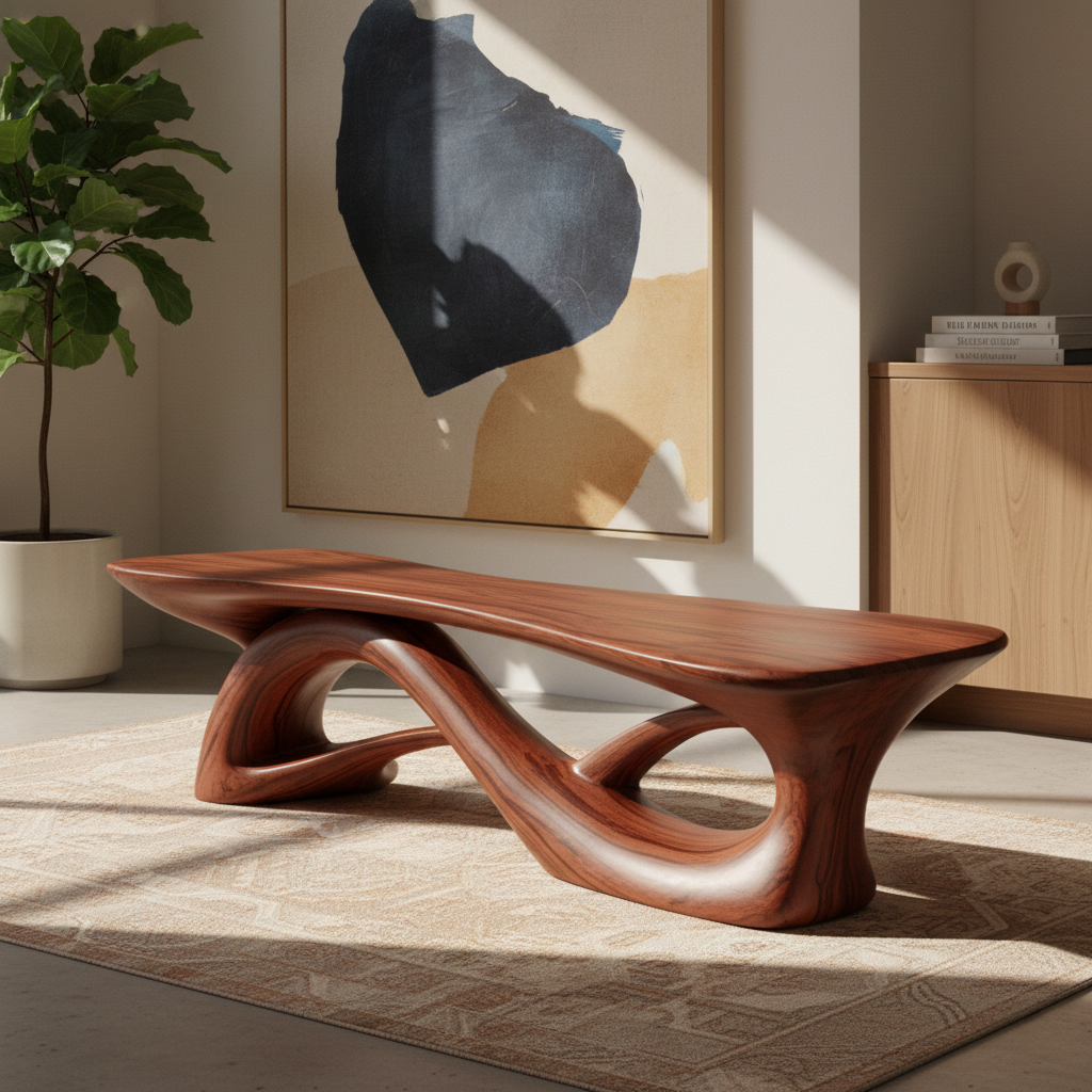 Seataro Modern Solid Wood Entryway Bench For Entryway