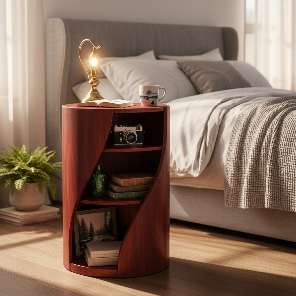 Spirello Spiral Solid Wood Bookcase For Living Room
