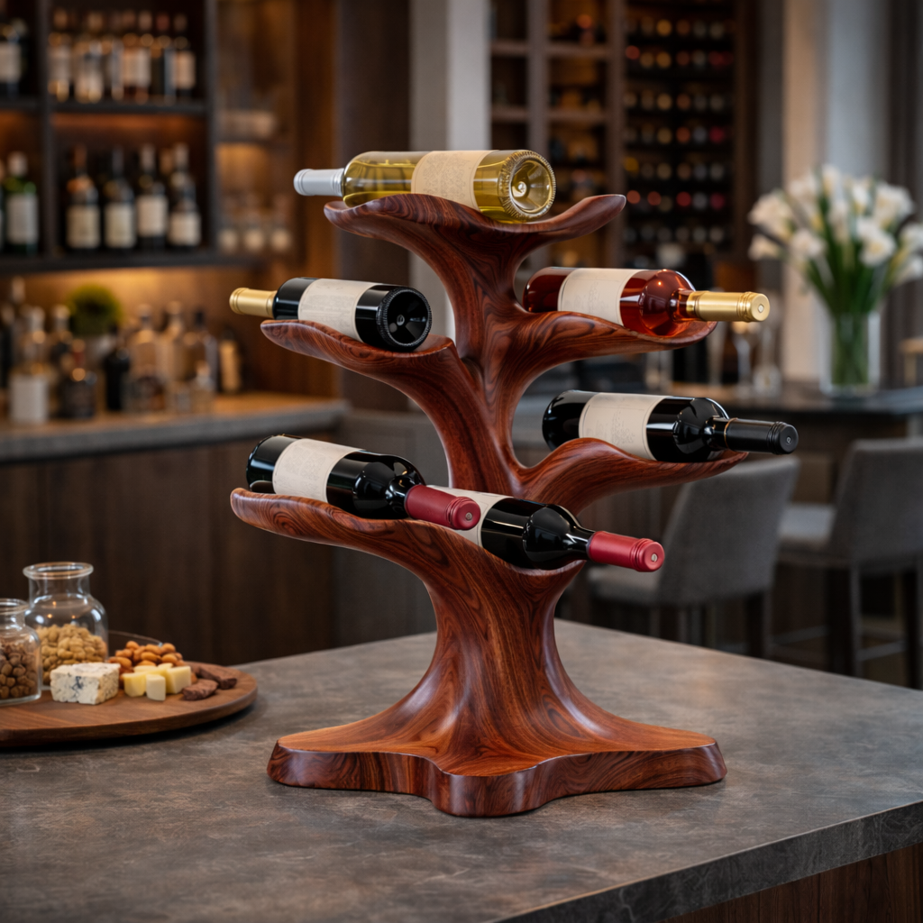 Vinebra Branch Solid Wood Wine Rack For Dining Room
