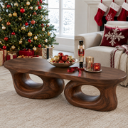 Aervon Fluid Loop Solid Wood Coffee Table For Living Room