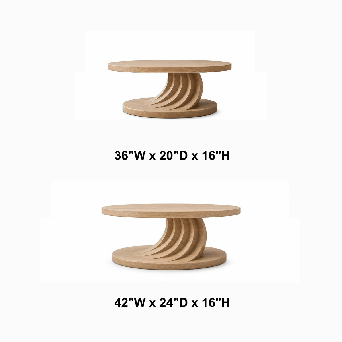 Sugi Spiral Solid Wood Coffee Table For Living Room