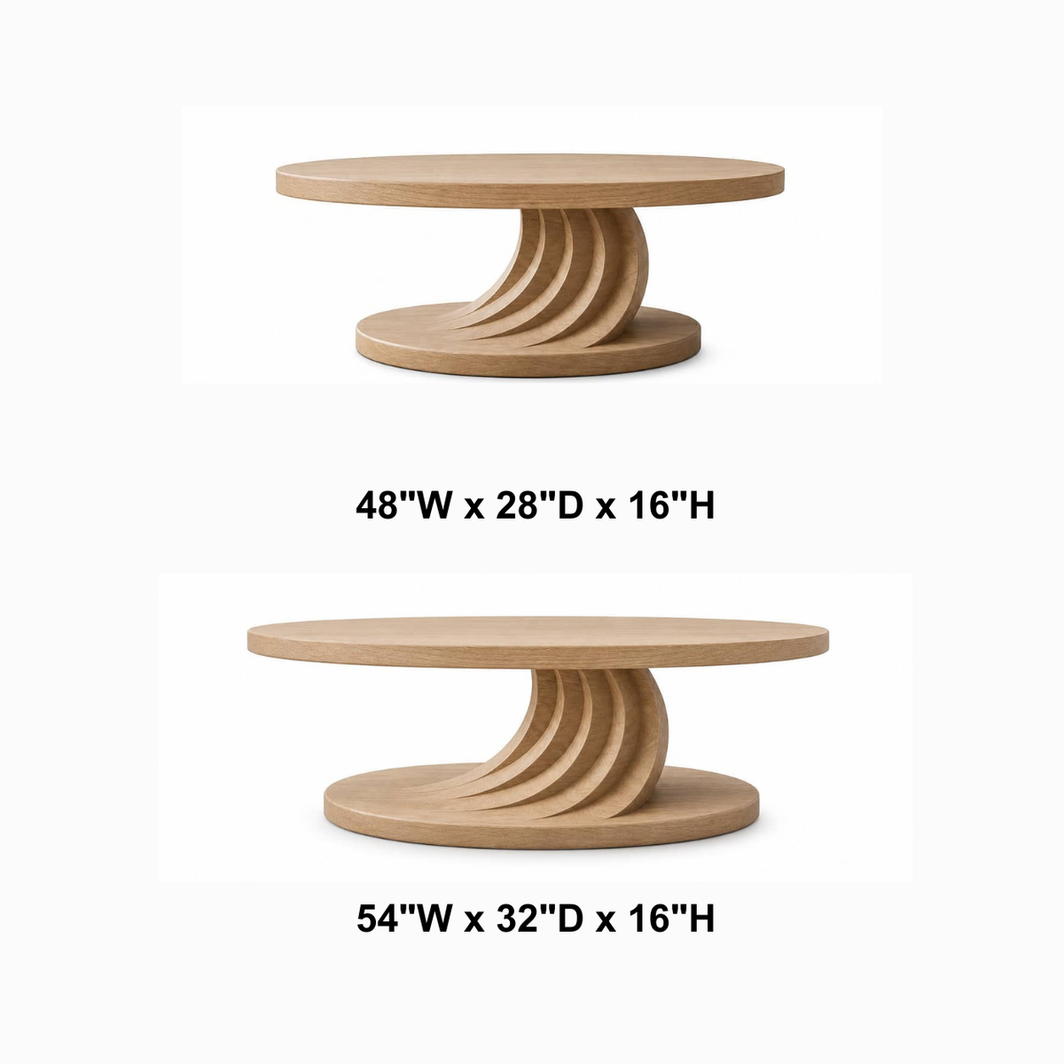 Sugi Spiral Solid Wood Coffee Table For Living Room