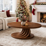 Sugi Spiral Solid Wood Coffee Table For Living Room