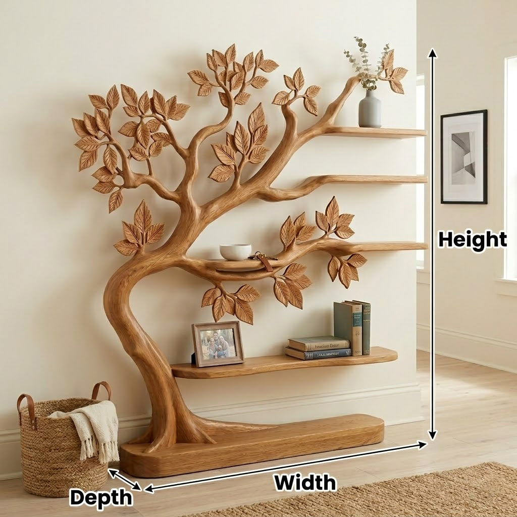 Sylvandor Branching Solid Wood Tree Bookcase For Living Room