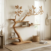 Sylvian Organic Branching Solid Wood Bookcase For Living Room