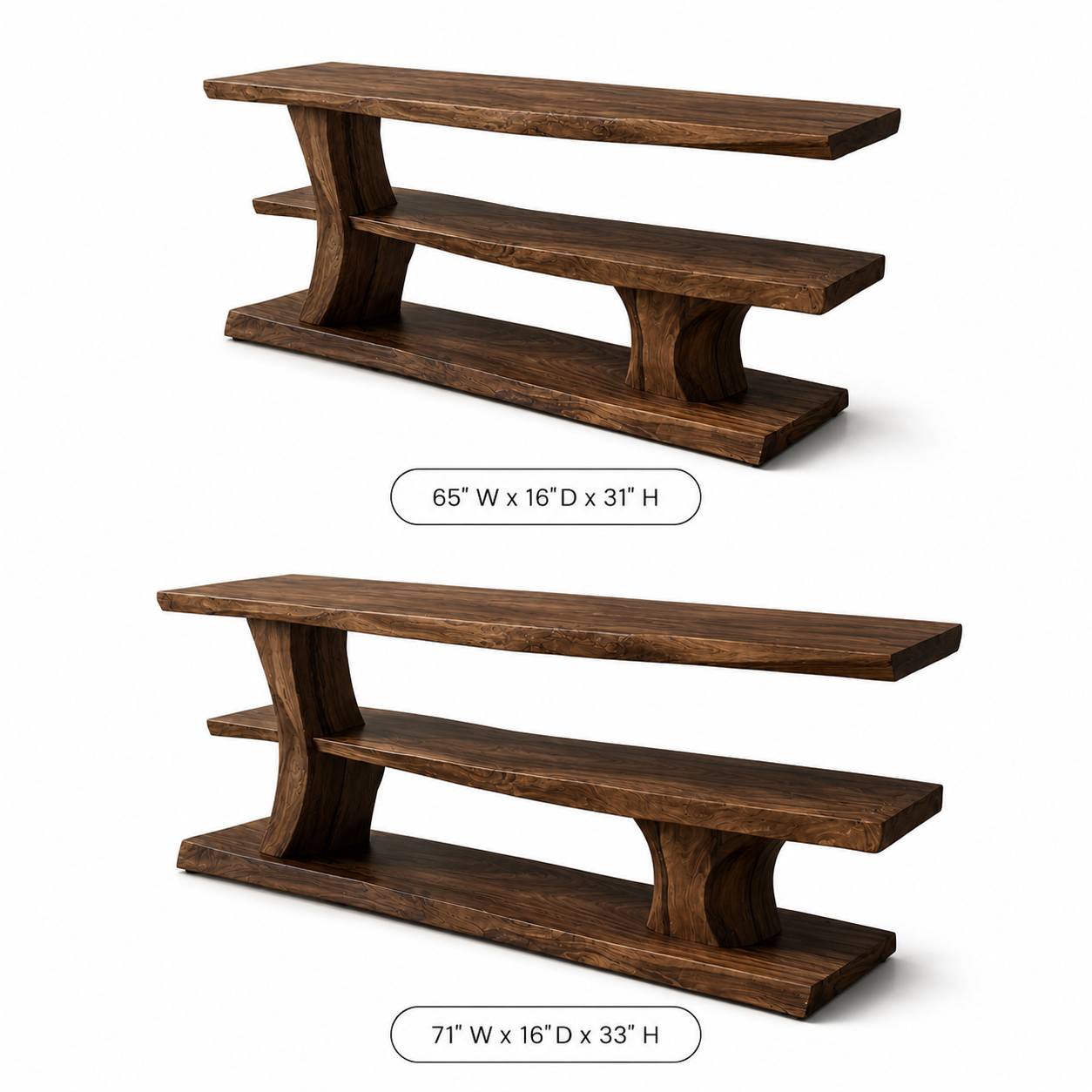 Minaro Sleek Solid Wood TV Console For Living Room