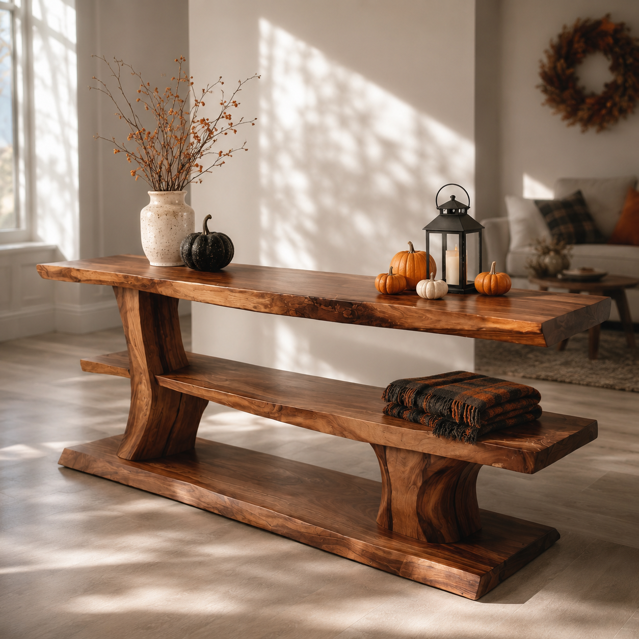 Minaro Sleek Solid Wood TV Console For Living Room