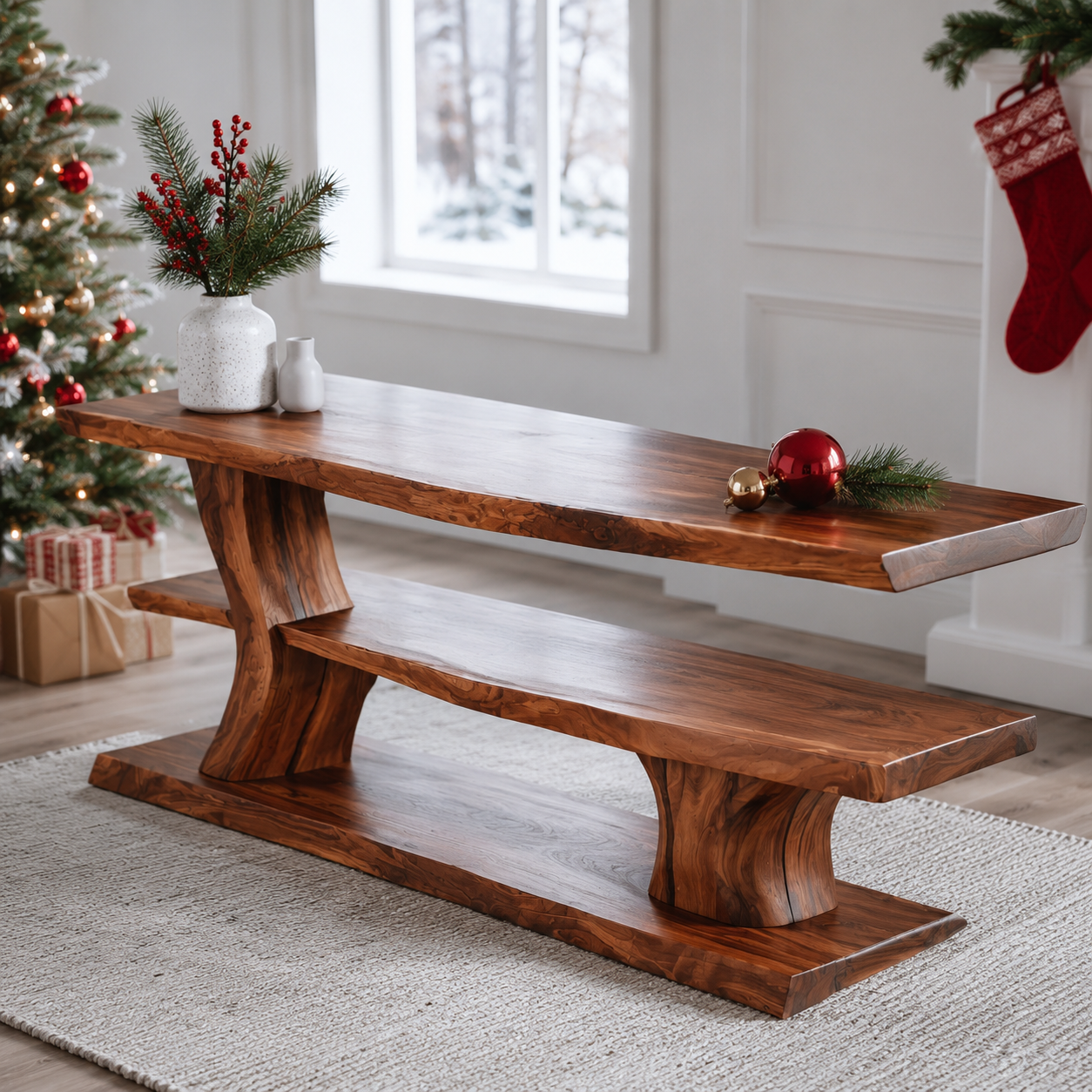 Minaro Sleek Solid Wood TV Console For Living Room