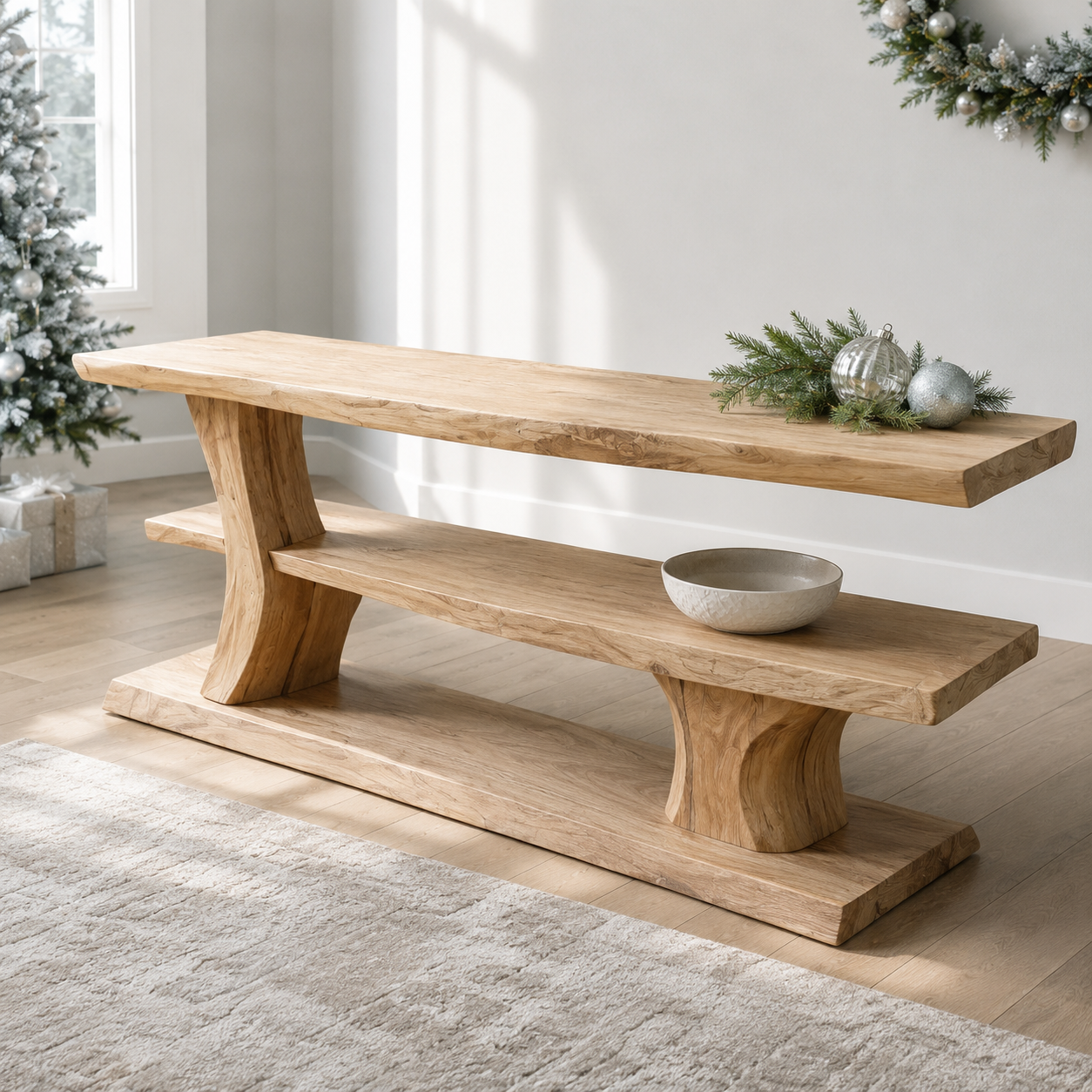 Minaro Sleek Solid Wood TV Console For Living Room