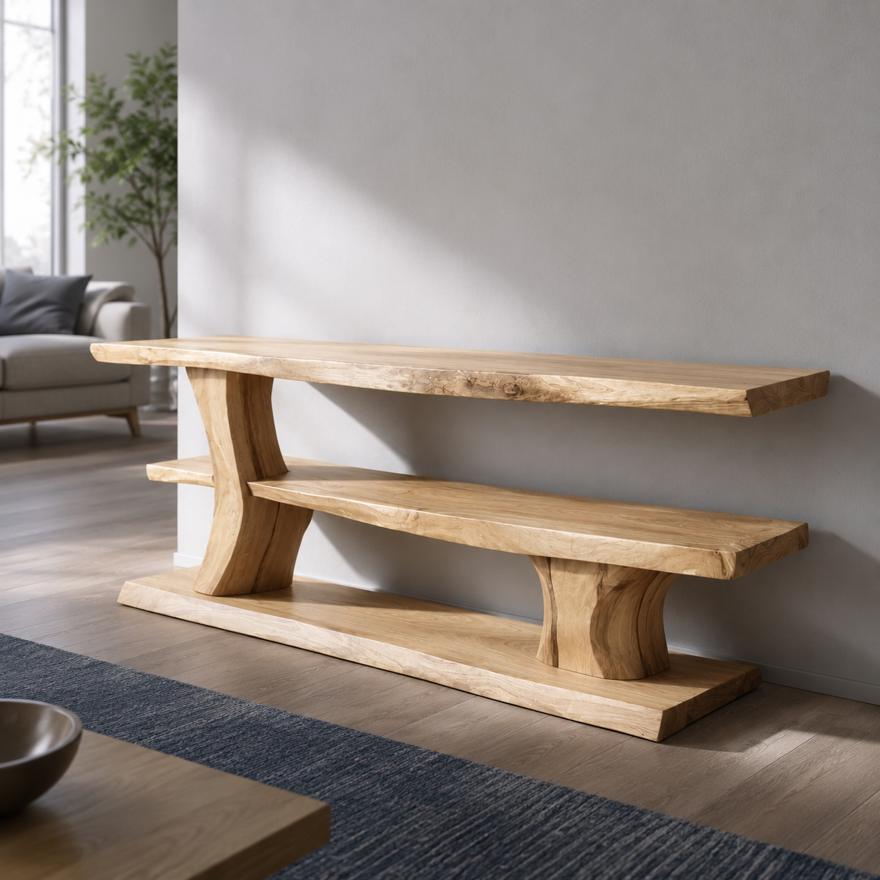 Minaro Sleek Solid Wood TV Console For Living Room