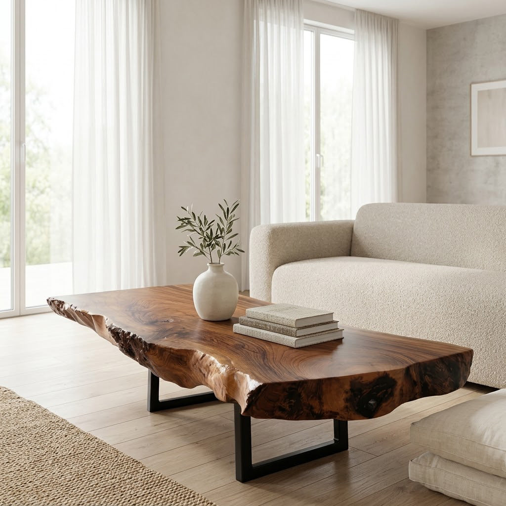 Vireon Slab Live Edge Solid Wood Coffee Table