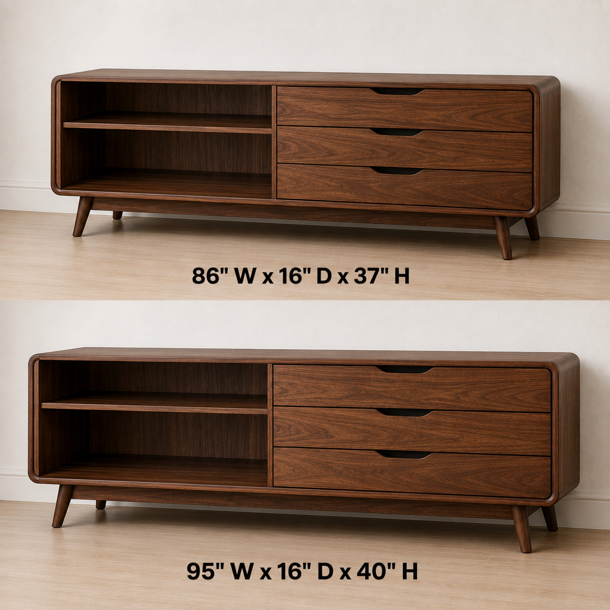 Vestara Solid Wood TV Console With Drawers For Living Room
